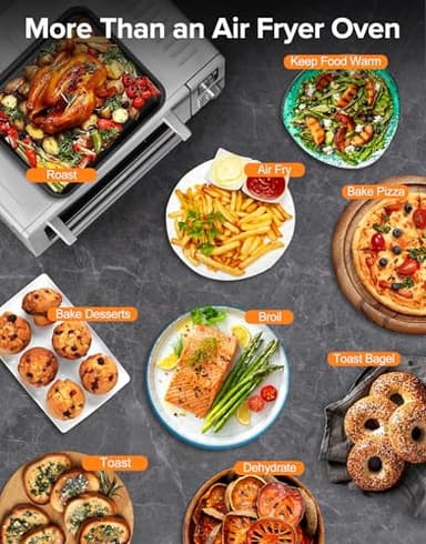 Nuwave Bravo Pro Smart 21QT Toaster Oven Air Fryer Combo, Convection Oven Countertop, 10 functions all in 1, with even & quick crisp technology, 50-450°F, 1800W, Stainless Steel - Image 7