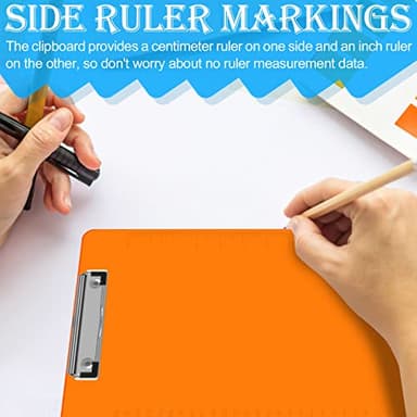 Clipboards, HERKKA 25 Pack Plastic Clipboards Low Profile Clip Standard A4 Letter Size, Assorted Transparent Color, for Classroom and Office Use - Image 4