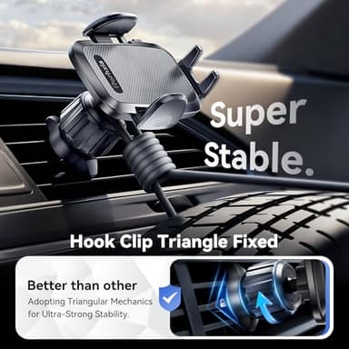 Rorhxia 3IN1 Car Phone Holder, Military-Grade 85lbs Strongest Suction Phone Holders for Your Car Dashboard/Windshield/Vent, Cellphone Holder Stand for iPhone 16 15 14 Pro Max Samsung and More - Image 6