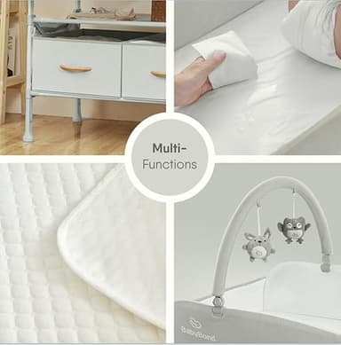 BabyBond Portable Baby Changing Table with 2 Storage Baskets, Foldable Changing Table Dresser Waterproof Diaper Changing Table Height Adjustable Changing Station for Infant and Newborn(Beige) - Image 6