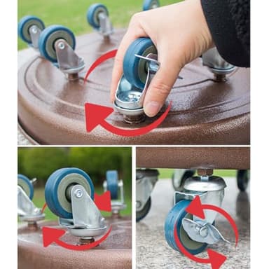 2 Pack 16" Heavy Duty Plant Dolly with Wheels, 320lbs Metal Rolling Plant Stand with Casters, Round Wheeled Planter Caddy Roller Base Carry Potted Tree Flower Pot for Indoor Outdoor Garden, Bronze - Image 3