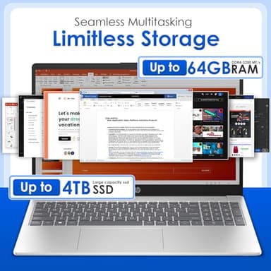 HP 15.6 Business Touchscreen Laptop Computer - w/Office Lifetime & Windows 11 Pro & DVD Drive | 15.6" HD 250 nits Touch Display | Intel i3 1215U | Wi-Fi6 | 32GB RAM • 1TB SSD - Image 6