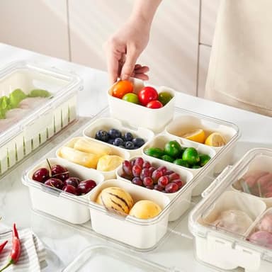 Snack Tray with Lid & Handle Food Container Keep your Veggie & Fruit Fresh … - Image 8