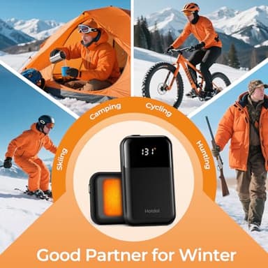 Hand Warmers Rechargeable 2 Pack, 4 Heat Levels (104–131°F), Real-Time Temp & Battery Display, Electric Hand Warmers, Fast Heating, Fits in Gloves/Pocket, Gifts for Women & Men - Image 9