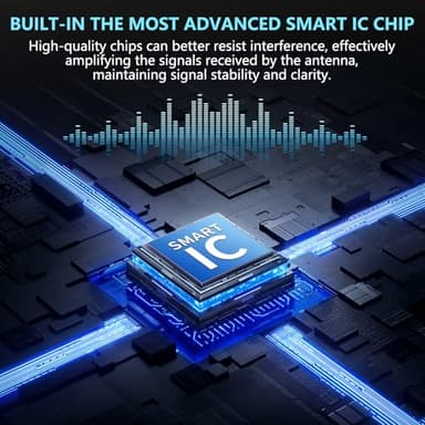 2025 TV Antenna,1200+ Miles Long Range TV Antenna, HD Digital TV Antenna Indoor with Signal Booster, Antenna for Smart TV and All Older TV's-Supports 4K 1080p -33ft Long Cables - Image 4