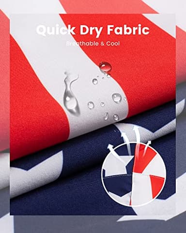 maamgic Mens Swim Trunks with Compression Liner 5" Stretch Athletic Swimming Shorts Quick Dry with Zipper Pockets No-Chafing Board Shorts Half-Half American Flag L - Image 7