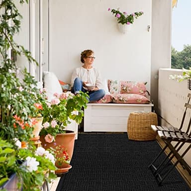 Mibao Front Door Mat, Heavy Duty Durable Welcome Mat for Outdoor Indoor, Dirt Trapper Waterproof Super Absorbent Door Mat for Entryway Outside Patio Porch, 61.5" x 36", Black - Image 8