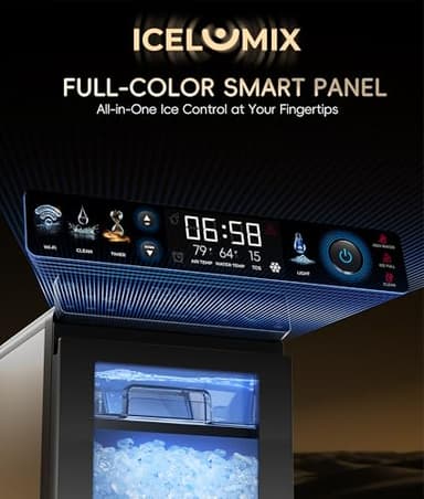 ecozy Nugget Ice Maker Countertop, Smart Pebble Ice Machine with APP Control, 44 lbs Per Day Soft Pellet Chewable Ice with Self-Cleaning, Stainless Steel - Image 2