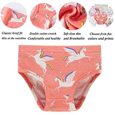 Sladatona Little Girls' Soft Cotton Underwear Bring Cool,Comfort Experience Panty 6-7years - Image 2