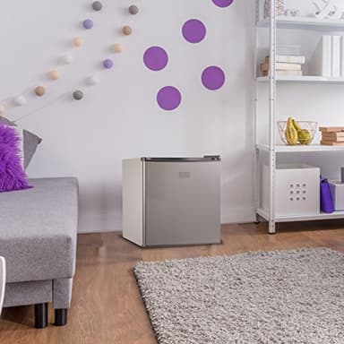 BLACK+DECKER 1.7 Cu. Ft. Compact Refrigerator, ENERGY STAR Certified, Single Door Mini Fridge with Chiller Compartment, Personal Fridge for Home or Dorm Room, R600a Refrigerant, BCRK17V,Stainless Look - Image 6