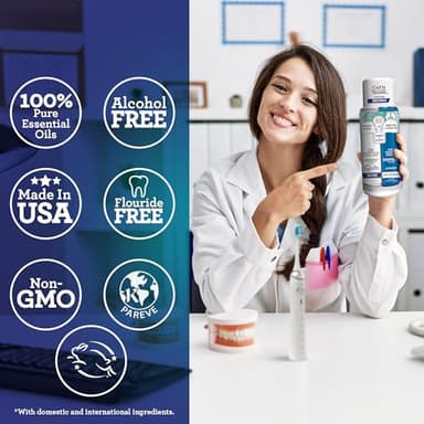 GuruNanda Teeth Whitening Dual Barrel Oxyburst Mouthwash - Alcohol & Fluoride Free, Hydrogen Peroxide to Promote Whiter Teeth - Wild Mint - 20 Fl Oz - Image 8