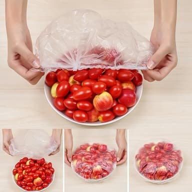 Plastic Bowl Coversfor Bread Proofing, Reusable Elastic Stretch Bowl Covers for Outdoor Food Fresh Keeping Bags, Leftovers, Shower Cap Hair Deep Conditioning (1) - Image 5
