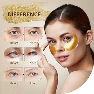 Taimand Under Eye Patches (30 Pairs), 24K Gold Under Eye Mask for Puffy Eyes, Dark Circles,Bags and Wrinkles with Collagen,Relieves Pressure and Reduces Wrinkles,Revitalises and Refreshes Your Skin - Image 2