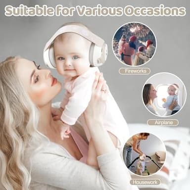 YomauiYee Baby Earmuffs-25dB NRR Baby Noise Cancelling Headphones with Adjustable Headband, Infant Ear Protection for Babies 0-36 Months,Travel Essentials for Airplane/Improves Sleep/Outdoor - Image 6