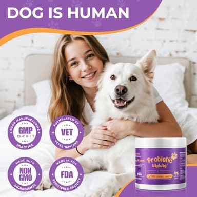 Probiotics for All Breeds and Ages Dogs, Support Gut Digestive Health, Anti Diarrhea, Constipation Relief, No More Allergies, Dog Supplements - Pork Flavor - 90 Soft Chews - Image 7