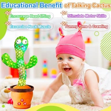 Vitosup Rechargeable Dancing Talking Cactus Toy for Baby Toddler, Volume Adjustable, Singing, Mimicking, Repeating, Toddler Baby Toys for Girls Boys, Birthday or Chirstmas Gifts - Image 5