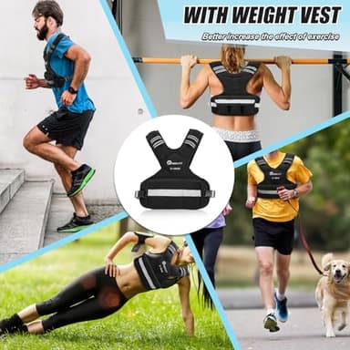 NEALFIT Weighted Vest for Women and Men, 5-10lb/11-20lb/18-30lb Adjustable Weighted Vest with Reflective Strip, Body Weight Vest for Walking, Running, Fitness, Strength Training (Black, 11-20 lbs) - Image 6