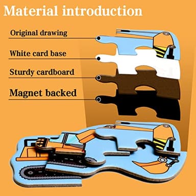 Magnetic Puzzles for Kids Ages 1-3, Travel Toddler Puzzles Ages 2-4 Year, Excavator Refrigerator Magnet for Kids Learning Gift for Road Trip - Image 7