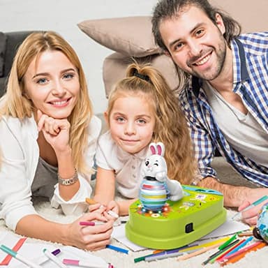 Engfa Easter Egg Decorating Kit with 30 Pcs Eggs and 12 Dying Markers Spinner, Easter Gifts for Kids Bunny Decorating Machine Craft Activities for Boys Girls - Image 4