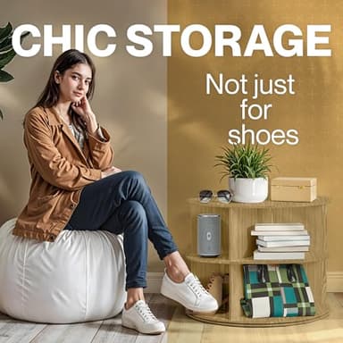 LOFT + IVY 7 Tier Rotating Shoe Rack Tower – 360° Spinning Storage Organizer, Modern Round Shoe Carousel for Closet, Entryway, Bedroom – Space Saving Rotating Lazy Susan Storage Tower - Image 8