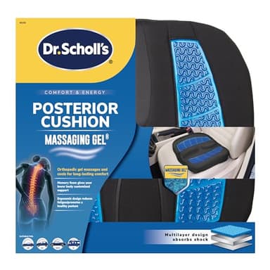 Dr. Scholl's Massaging Gel Posterior Seat Cushion for Car, Office, Home — Black - Image 9