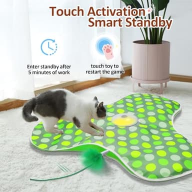 Sofolor Interactive Cat Toy, Automatic Cat Toys for Indoor Cats, Hide and Seek Cat Toy with Motion Activated, Moving Feather, Chirping, USB Rechargeable - Image 3