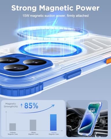 Haireca for iPhone 16 Pro Max Waterproof Case with Magsafe, Built in Camera Control [Screen Protector] [Lanyard], IP68 Military Full Body Shockproof, for Water Sports Outdoor Work, 6.9" Frosted Blue - Image 4