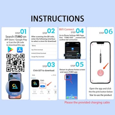 Ear Wax Removal Tool Camera, Ear Cleaner with Camera and 6 LED Light, 1080p HD Ear Scope, Ear Cleaning kit, 9 Ear Tools and 20 Ear Replacement Tips, for iOS & Android (Black) - Image 7