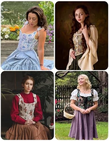 Scarlet Darkness Women Summer Floral Print 1920S Renaissance Corset Fishbone Bodice Red Floral Size 16 - Image 6