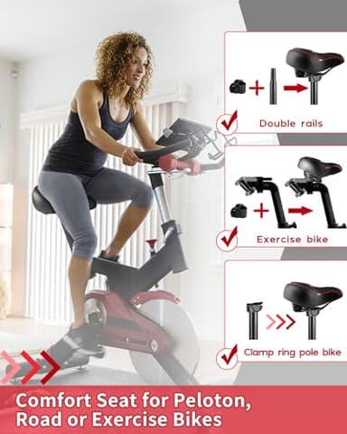 Oversized Bike Seat for Peloton Bike & Bike+, Comfort Seat Cushion Compatible with Peloton, Road or Exercise Bikes, Bicycle Wide Saddle Replacement for Men & Women, Accessories for Peloton - Image 8