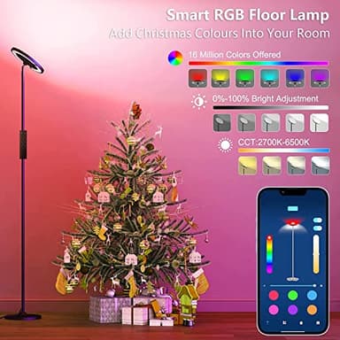 Keepsmile Double Side Lighting Led Floor Lamp with Remote Smart App 36W/2600LM Bright Tall Standing RGB Floor Lamp Angle Multicolor Dimmable Modern Floor Lamps for Livingroom Bedroom Office - Image 4