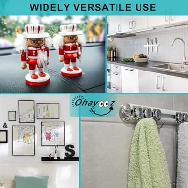 Ohayooz® Extra Strong Double Sided Tape Heavy Duty Removable 10FT, Clear Sticky Adhesive Nano Tape Tough Washable Waterproof Mounting Tape for Hanging Picture, Poster, Carpet, Photo Deco - Image 5