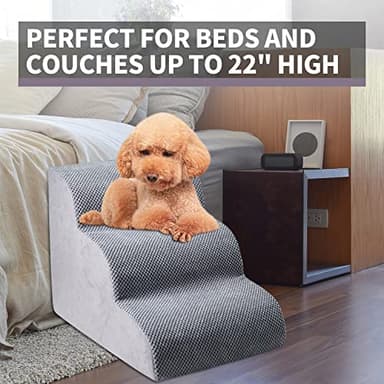 Chic Threads Dog Stairs for Small Dogs, 3-Step Dog Stairs for High Beds and Couch, Pet Steps for Small Dogs and Cats，Non-Slip Stable Indoor Dog Steps - Image 4