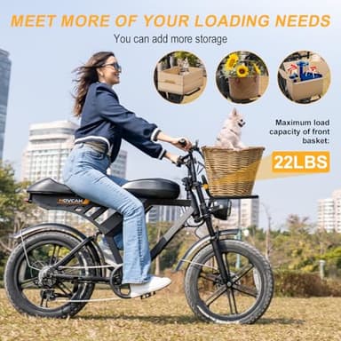 MOVCAN Fat Tire Electric Bike for Adults 1000W Motor,Up to 28MPH & 70 Miles,with Basket,7 Speed Gear Full Suspension for E Bikes for Adults Electric Bicycle,E Dirt Bike Outdoor Off-Road Riding - Image 6