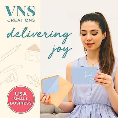 VNS Creations Thank You Cards With Envelopes Bulk Set & Stickers - 100 Pack 4x6 Blank Thank You Notes Bulk Box Set - Large Note Card Small Business, Wedding, Baby Shower & Bridal Shower - Light Blue - Image 3