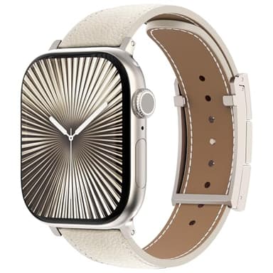 XINGYAS Leather Magnetic Watch Band Compatible with Apple Watch Ultra Band 49mm 46mm 45mm 44mm 42mm 41mm 40mm 38mm Replacement Strap for Women Men iWatch Ultra 3/2/1/SE3/Series 11/10/9/8/7/6/5/4/3/2/1 - Image 2