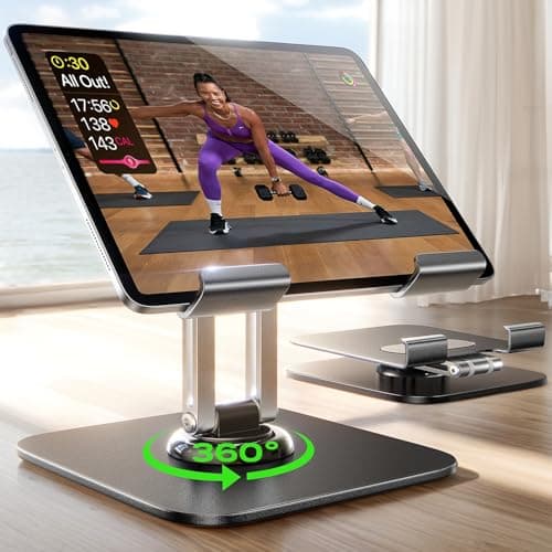 LISEN for iPad Stand Holder Adjustable Tablet Stand for Desk, 2025 for iPad Accessories Rotating Display Stand PC Office Accessories for Desk Women Kindle Table Mount/PS/Switch iPhone 12.9"-4.7" - Image 1