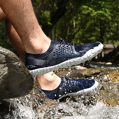 NORTIV 8 Mens Lightweight Barefoot Aqua Water Shoes for Outdoor Sports, Swim, Fishing, Hiking, Diving, Surf Walking, Dark/Blue - 12 (TREKMAN-2) - Image 8