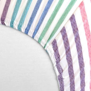 HonestBaby unisex-baby Fitted Crib Sheets Set Standard Mattress, 100% Organic Cotton Baby Boys, Girls, Neutral, 1 Pack - Watercolor World, One Size - Image 4