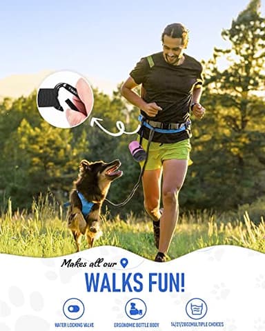 Lesotc Dog Water Bottle, Portable Pet Dispenser with Water Bowl, Leak Proof Pet Travel Squeeze Bottle, Puppy Essentials Dog Stuff Accessories for Outdoor Walking, Hiking, Camping - Image 5