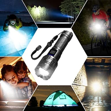 Rechargeable Flashlights High Lumens, Powerful Tactical Flashlights, 5 Modes LED Flashlight Adjustable, Brightest Flashlight Waterproof, Handheld Flash Light for Emergencies, Home, Camping, Hiking - Image 7