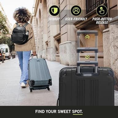 Kenneth Cole REACTION Out of Bounds Lightweight Hardshell 4-Wheel Spinner Luggage, Midnight Black, 28-Inch Checked - Image 3
