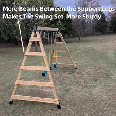 ABUSA Heavy Duty Swing Sets Brackets Including 2 A-Frame Swing Set Brackets and 4 Swing Hangers for Playground Equipment Mounting Parts Hardware Included (Bronze) - Image 5