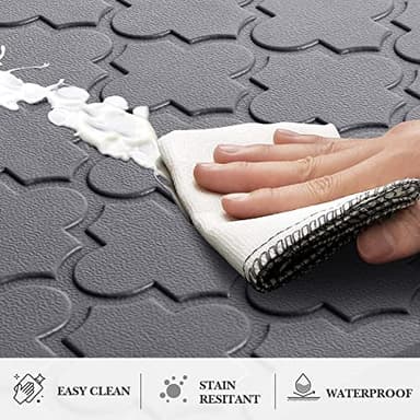 Kitchen Mat [2 PCS] Cushioned Anti-Fatigue Floor Mat, Waterproof Non-Skid Ergonomic Comfort Foam Rugs, Standing Mat for Kitchen, Floor,Office, Sink, Laundry(Grey) - Image 4