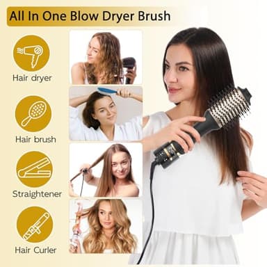 Nicebay Hair Dryer Brush, Blow Dryer Drush,Hot Tools Blow Dryer Brush for Women, One Step Blowout Brush with Display Screen, Oval Ceramic Barrel, Negative Ion - Image 2