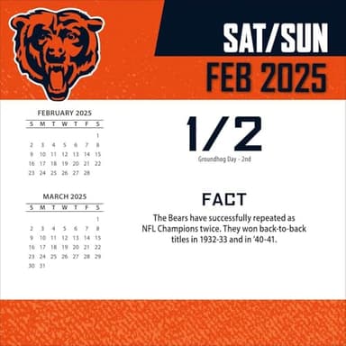 Turner Sports Chicago Bears 2025 Box Calendar (25998053033) - Image 3