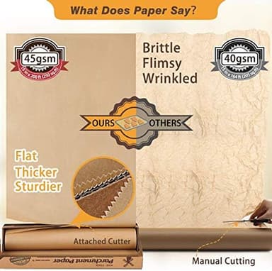 Unbleached 15 x 200 ft Parchment Baking Paper Roll - 250 Sq.Ft for Baking, Cooking, Grilling, Air Fryer and Steaming - Image 5