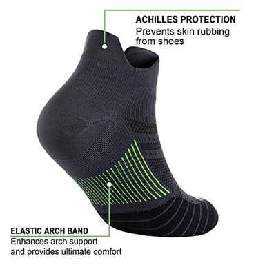 Ankle Compression Socks for Men and Women (6 Pairs), Low Cut No Show Short Compression Running Socks with Arch Support for Plantar Fasciitis, Cyling, Athletic, Flight, Travel, Nurses - Image 5