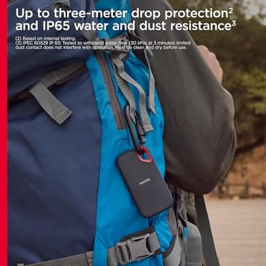 SanDisk 8TB Extreme Portable SSD - Up to 1050MB/s, USB-C, USB 3.2 Gen 2, IP65 Water and Dust Resistance, Updated Firmware - External Solid State Drive - SDSSDE61-8T00-G25 - Image 6