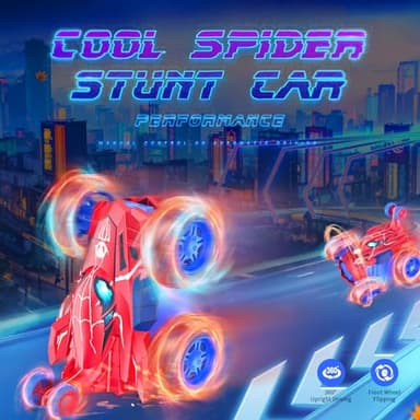 Spider remote control car rc cars toys,Cool rechargeable stunt rc car with 360 flips 4WD wheel with bright light,Fun outdoor toys gifts for kids birthday or Chritmas age 4 5 6 7 8 9 10 11 12 years old - Image 2